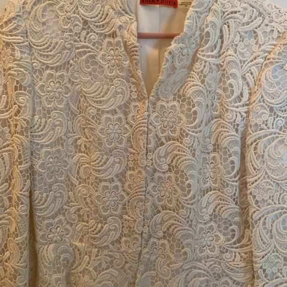 Alice+Olivia Cream Lace Jacket NWT Size M - Picture 3 of 9